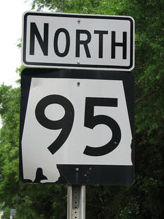 alabama north 95 road sign
