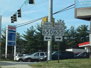 maryland route 650 south north