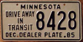 minnesota plate drive away transit