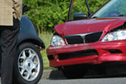 red car in rear end accident