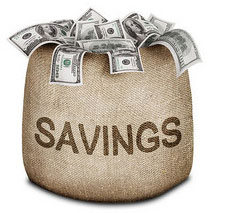 savings bag full dollars