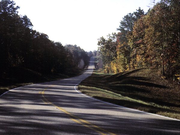 Winding road through the Talladega National Forest, Alabama