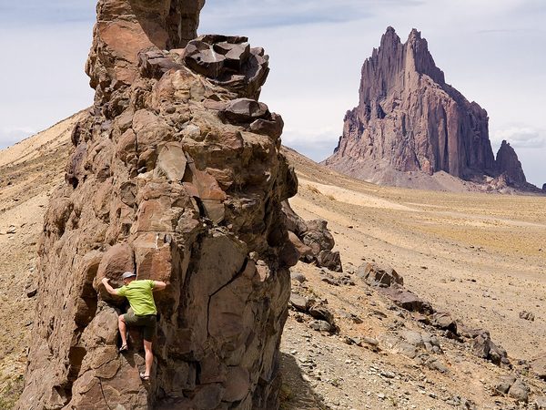 Shiprock rising above the high desert, New Mexico