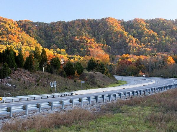 Highway crossing Clinch Mountain in East Tennessee