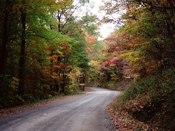 Autumn road on the Rich Mountain backway of the Staunton-Parkersburg Turnpike, West Virginia