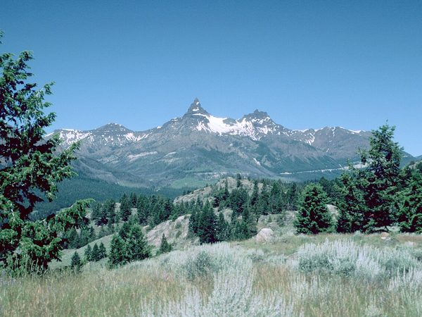 Pilot and Index peaks seen from the Beartooth Highway in Wyoming