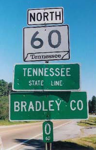 tennessee state line road sign
